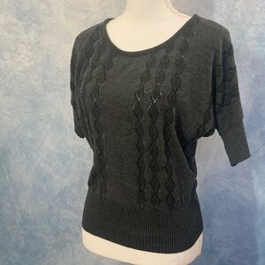 🍀2for$25🍀Mossimo Supply Co. Black Bat Wing Short Sleeve Sweater Lace Knit Design